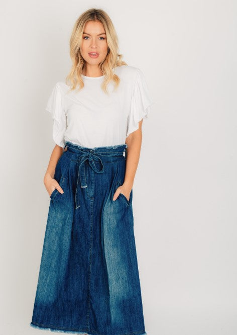 Paperbag top maxi skirt