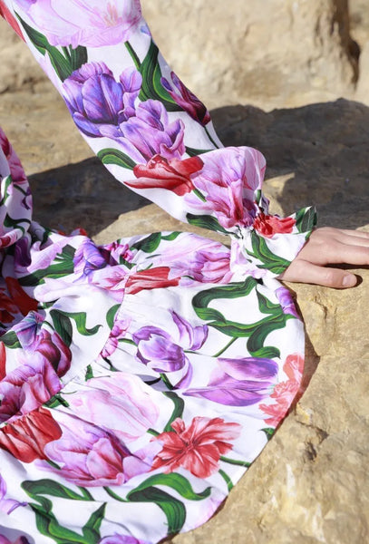Tulip floral dress  - Lilac/Pink/ Red