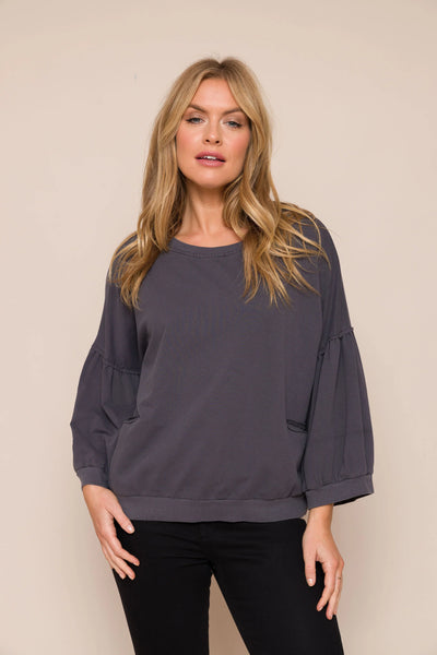 Bea stonewash sweatshirt - Charcoal