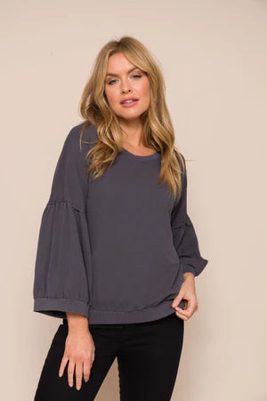 Bea stonewash sweatshirt - Charcoal
