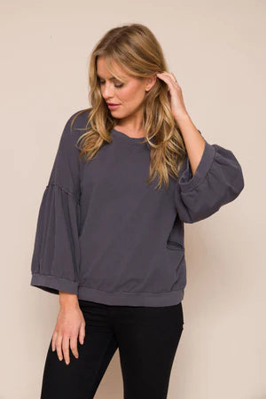 Bea stonewash sweatshirt - Charcoal