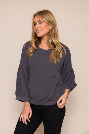 Bea stonewash sweatshirt - Charcoal