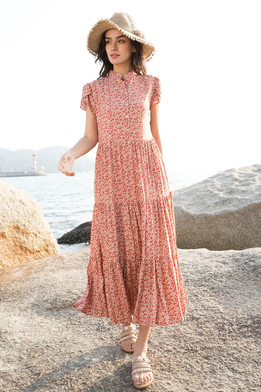 Cami dress - Ditsy Rust