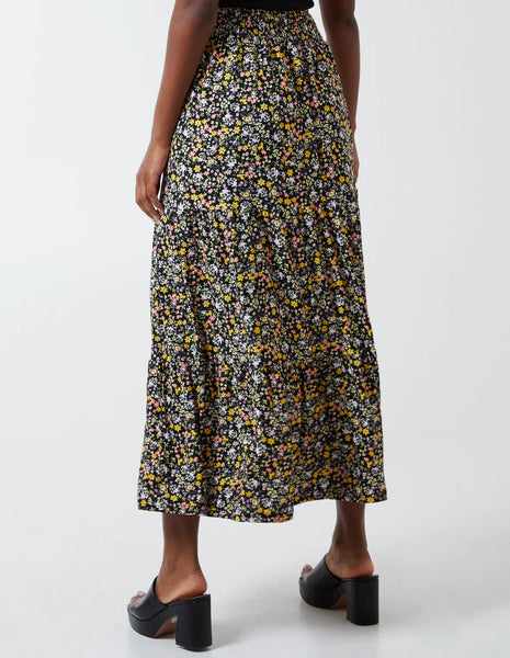 Hayley - Smock Floral Tiered Midi Skirt