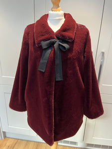 Rosa Faux Fur coat  - Merlot