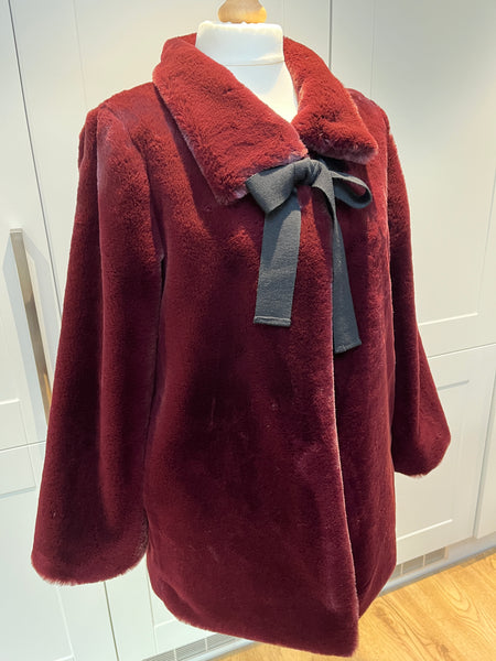 Rosa Faux Fur coat  - Merlot