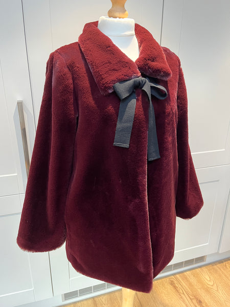 Rosa Faux Fur coat  - Merlot