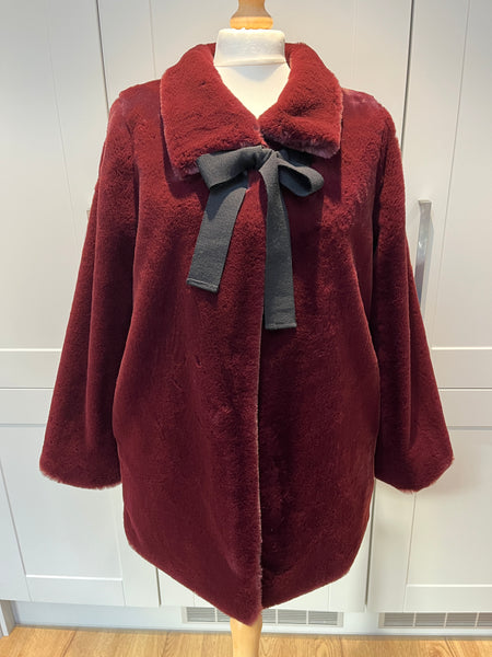 Rosa Faux Fur coat  - Merlot