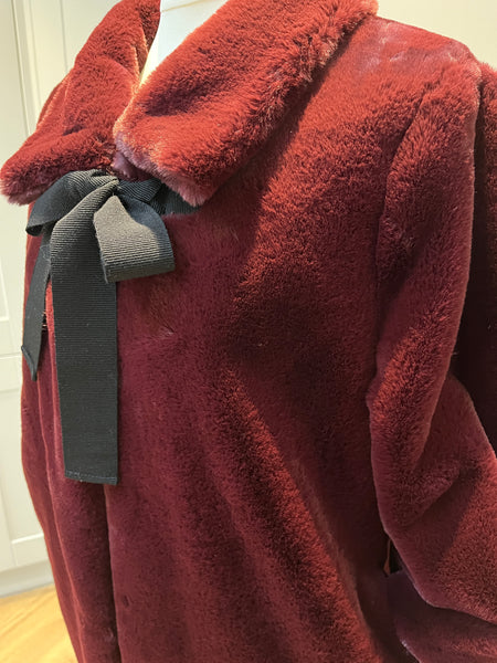 Rosa Faux Fur coat  - Merlot