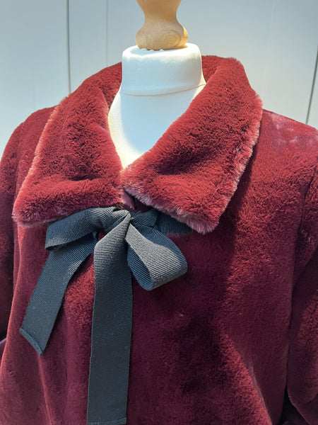 Rosa Faux Fur coat  - Merlot