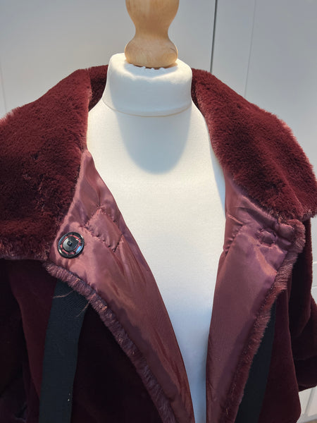 Rosa Faux Fur coat  - Merlot