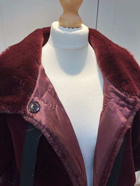 Rosa Faux Fur coat  - Merlot