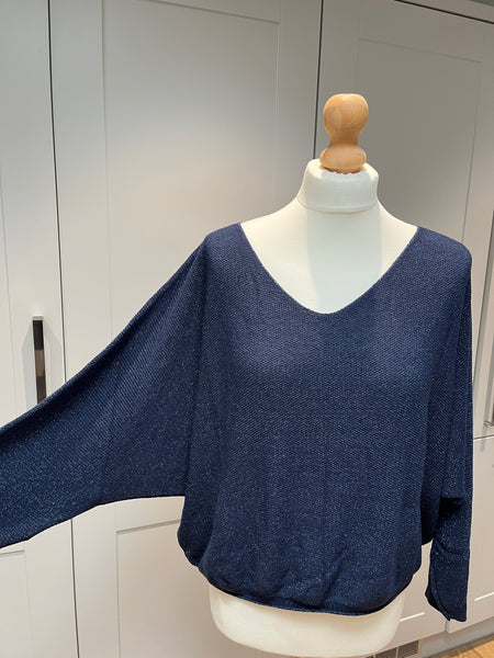 Lina Sparkle knit - Navy