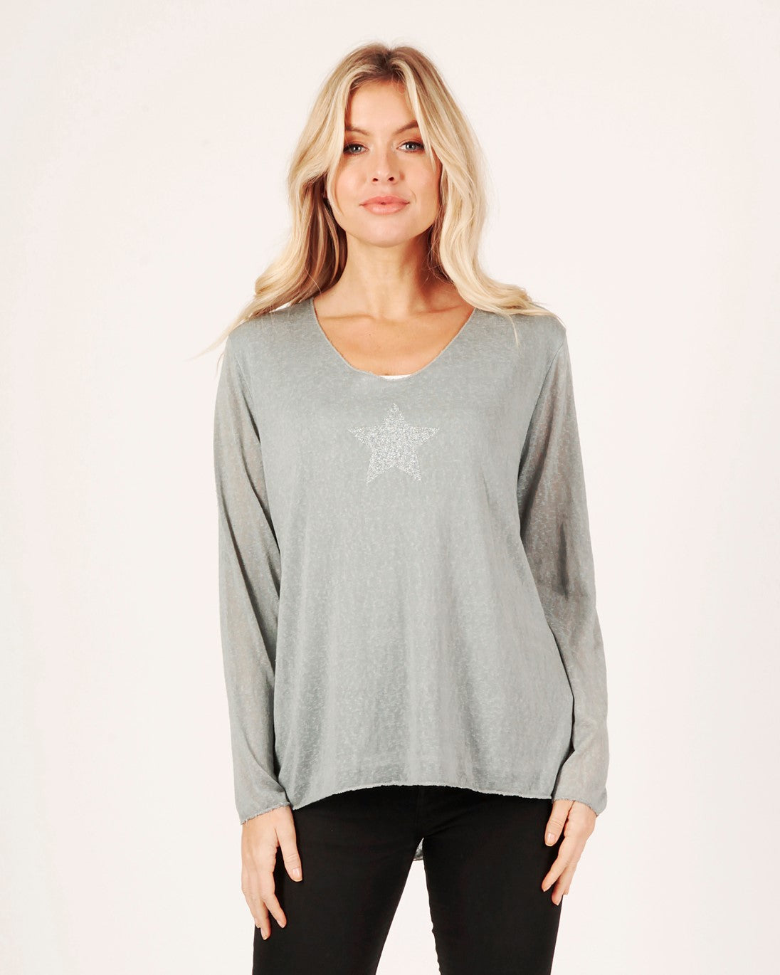 Vadel double layer Star top - Grey