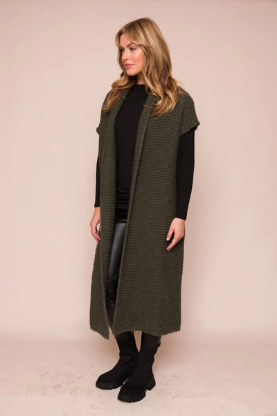 Bowe chunky knit gilet - Olive