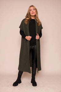 Bowe chunky knit gilet - Olive