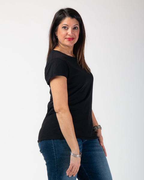 Megan round neck Tee - Black