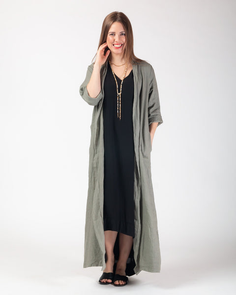 Kenna Linen  Kimono - Olive