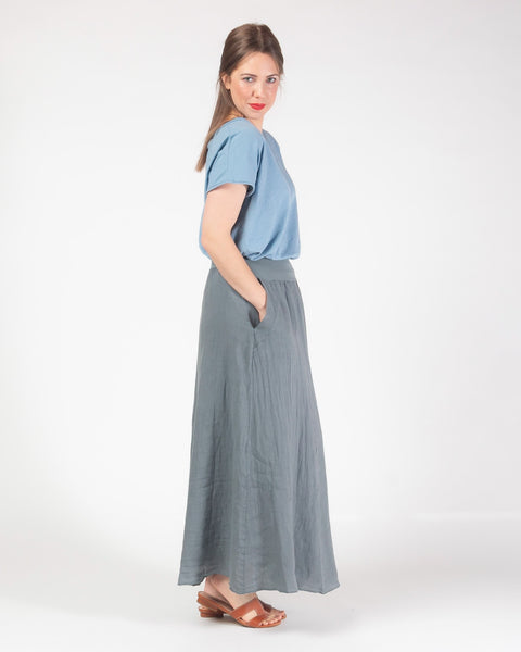Lula Linen Skirt - Grey