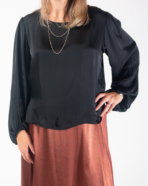 Willow Satin blouse - Black