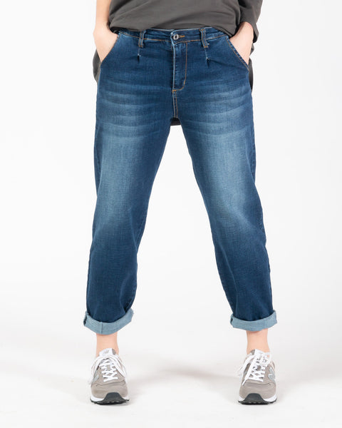 Liv Girlfriend Jeans - Dark blue