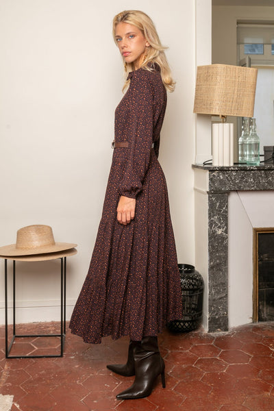 Bertie dress - Navy/ Orange