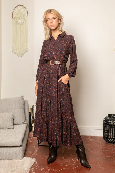 Bertie dress - Navy/ Orange