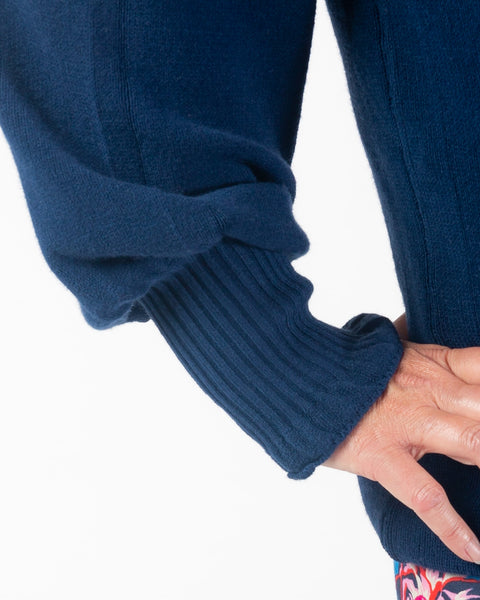 Naya - Puff Sleeve Knit - Navy