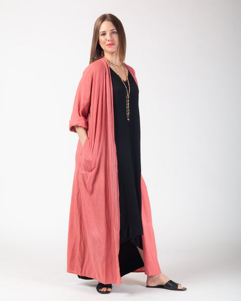 Kenna Linen  Kimono - Salmon