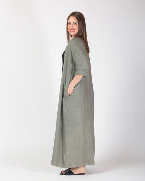 Kenna Linen  Kimono - Olive