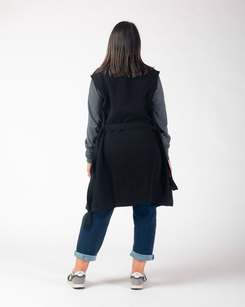 Louisa belted gilet - Black
