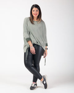 Brandy drawstring sweatshirt - Khaki