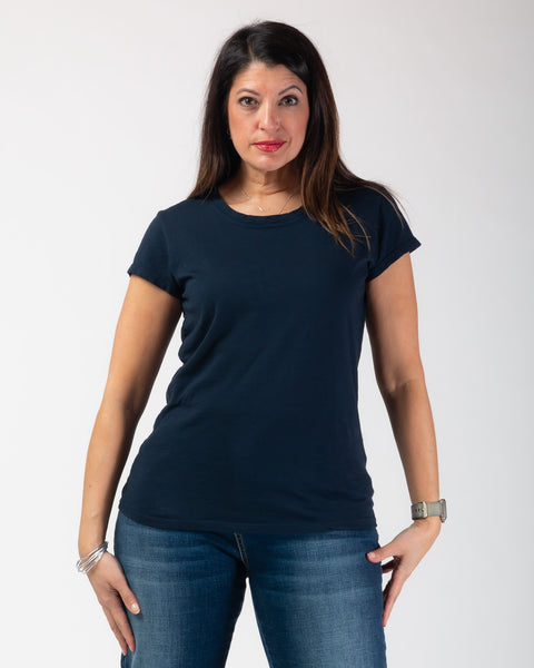 Megan round neck Tee - Navy