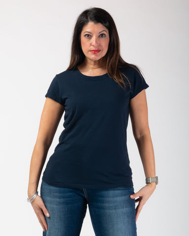 Megan round neck Tee - Navy