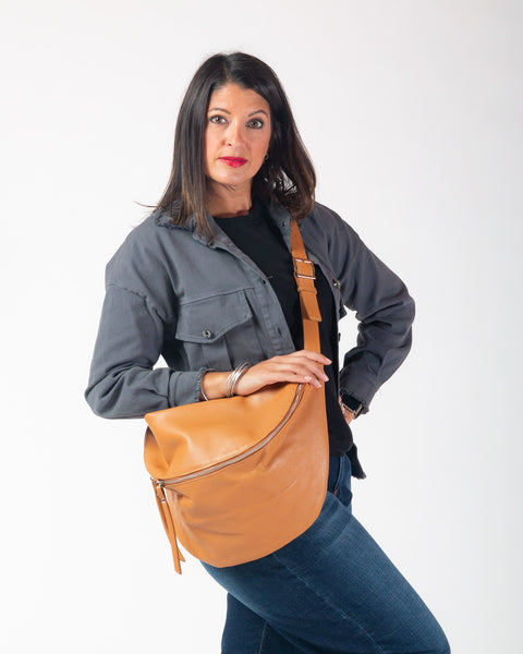Gina crossbody bag large - Tan