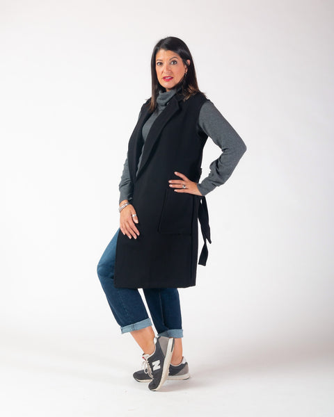 Louisa belted gilet - Black