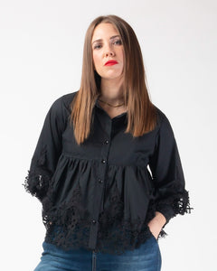 Adelyn Anglaise Blouse - Black