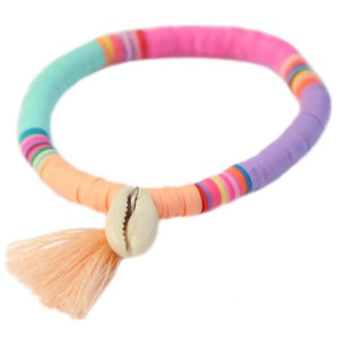 Ibiza Candy Bracelet - Peach Tassel Shell