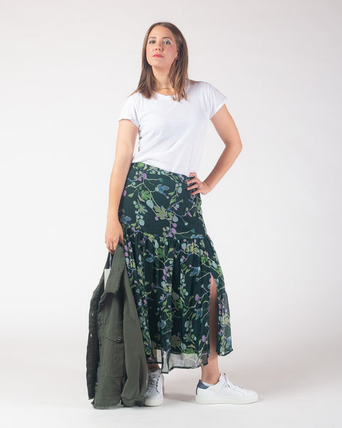 Renatta maxi Skirt - Forrest green