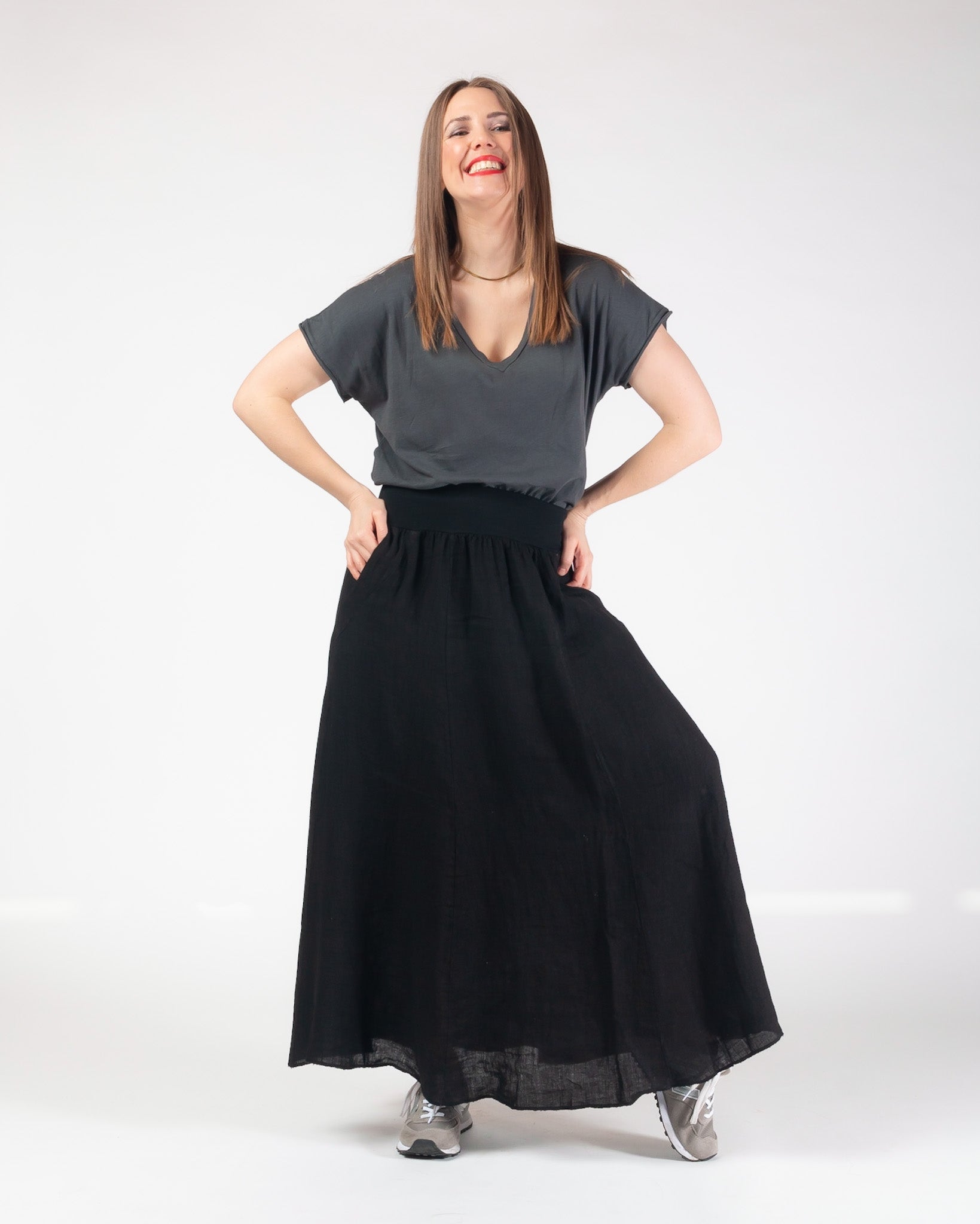 Lula Linen skirt - Black