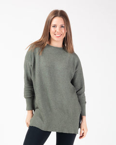 Leah Ribbed Oversized Jumper - Olive
