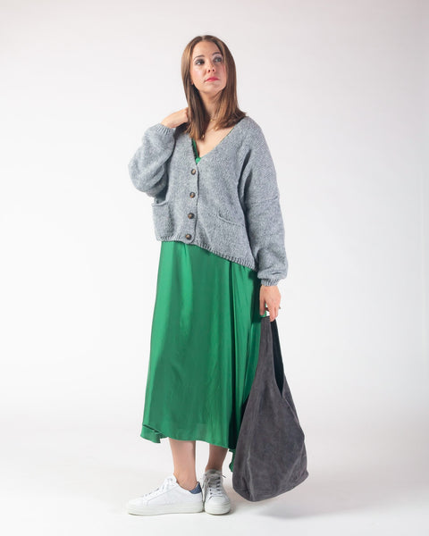 Hattie Suede Bag - Charcoal