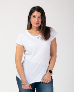 Megan round neck Tee - White