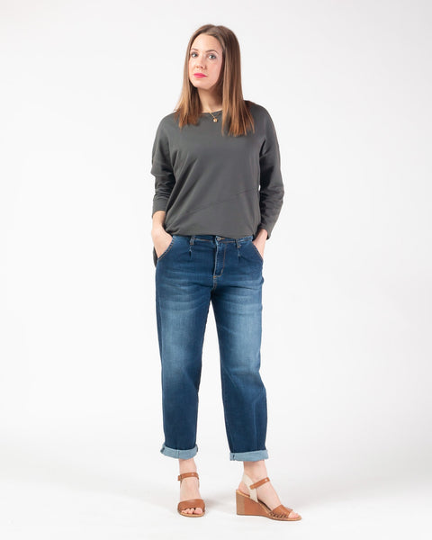 Liv Girlfriend Jeans - Dark blue