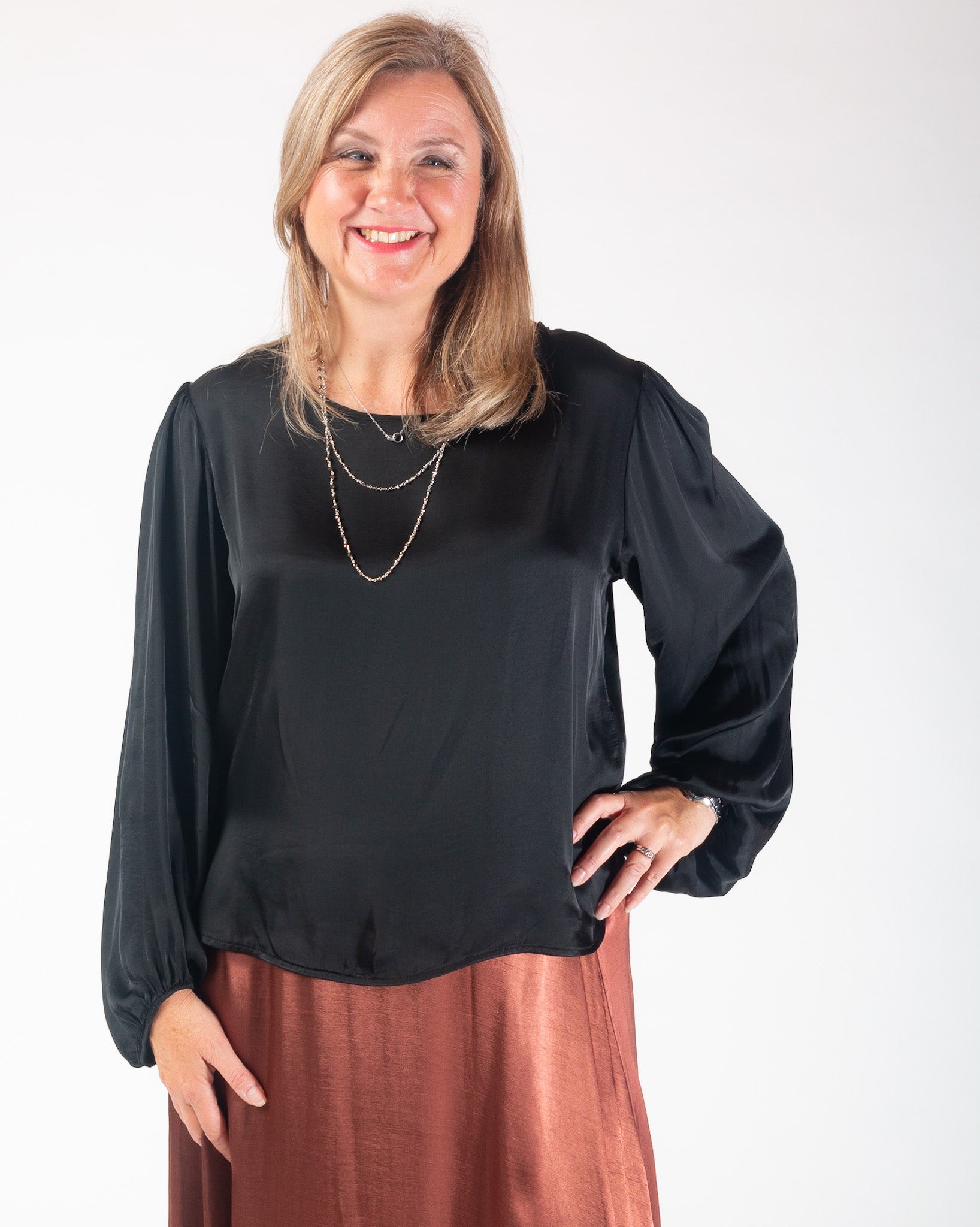 Willow Satin blouse - Black