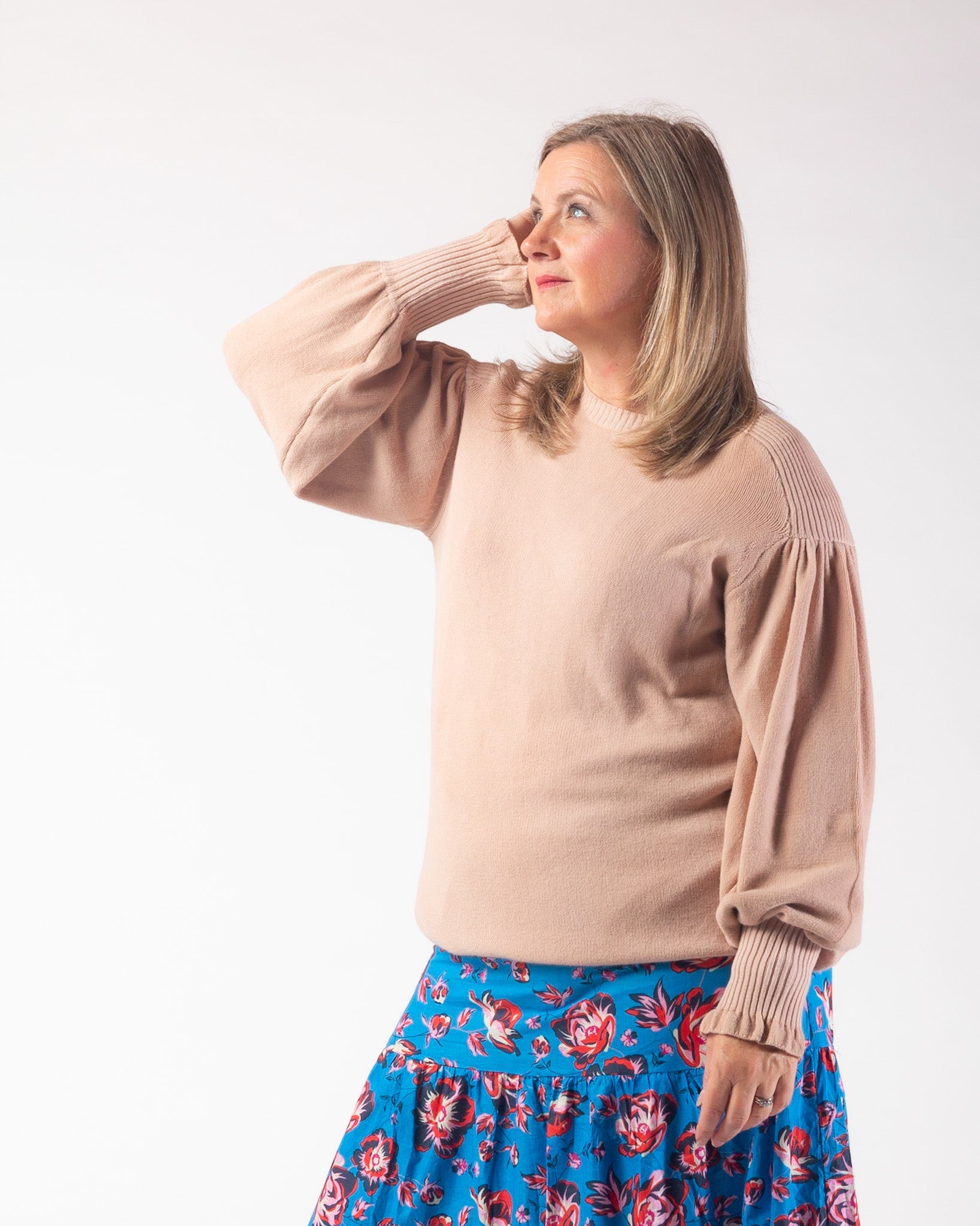 Naya - Puff Sleeve Knit - Blush
