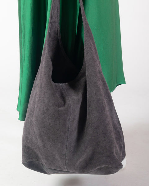 Hattie Suede Bag - Charcoal