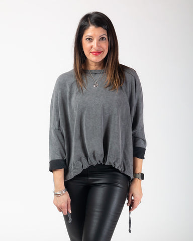 Brandy drawstring sweatshirt - Charcoal