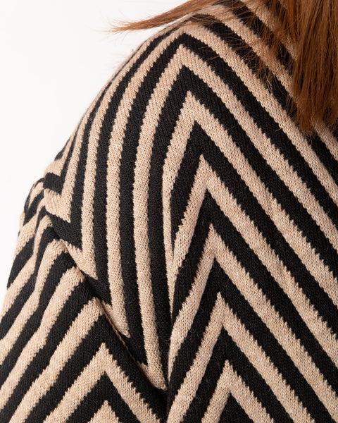 Zoe Coatigan - Camel/Black