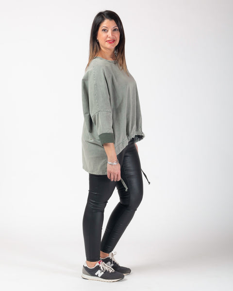 Brandy drawstring sweatshirt - Khaki